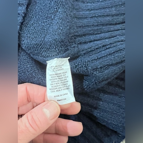 WONDERLY Navy blue oversized‎ V neck sweater size L. - Picture 10 of 12